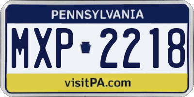PA license plate MXP2218