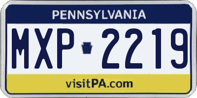 PA license plate MXP2219