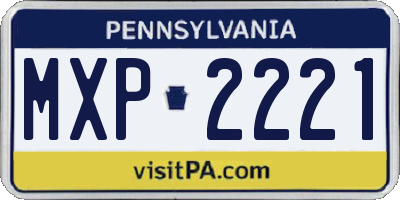 PA license plate MXP2221