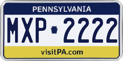 PA license plate MXP2222