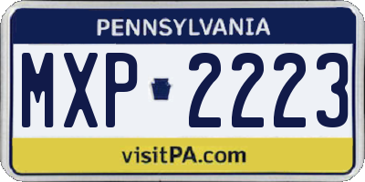 PA license plate MXP2223