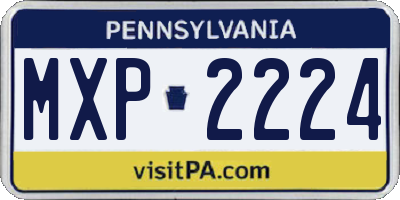 PA license plate MXP2224