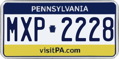 PA license plate MXP2228