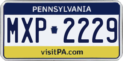 PA license plate MXP2229