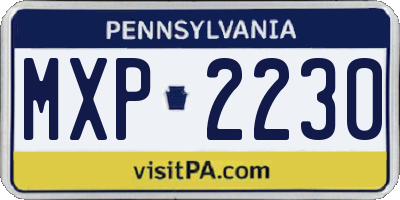 PA license plate MXP2230