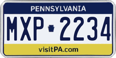 PA license plate MXP2234