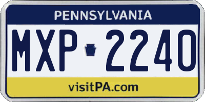 PA license plate MXP2240