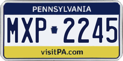 PA license plate MXP2245