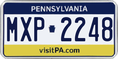 PA license plate MXP2248