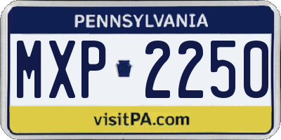 PA license plate MXP2250