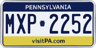 PA license plate MXP2252