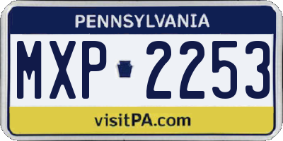 PA license plate MXP2253