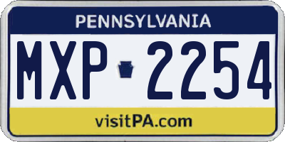 PA license plate MXP2254