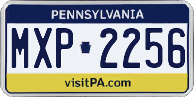 PA license plate MXP2256