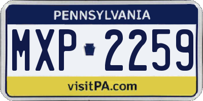 PA license plate MXP2259