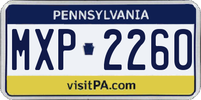 PA license plate MXP2260
