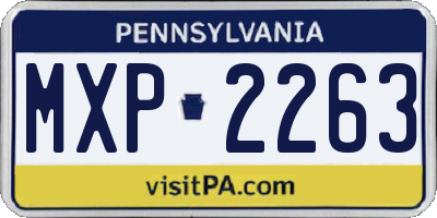 PA license plate MXP2263