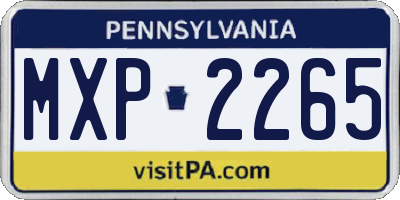 PA license plate MXP2265