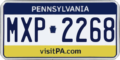 PA license plate MXP2268