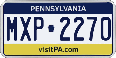 PA license plate MXP2270