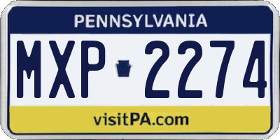 PA license plate MXP2274