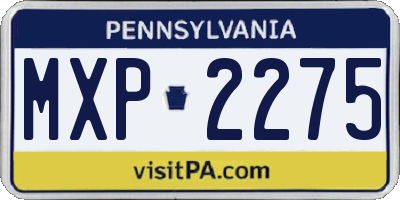 PA license plate MXP2275