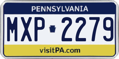 PA license plate MXP2279