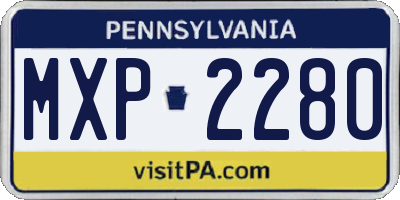 PA license plate MXP2280