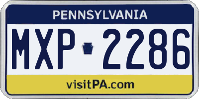 PA license plate MXP2286