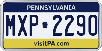 PA license plate MXP2290