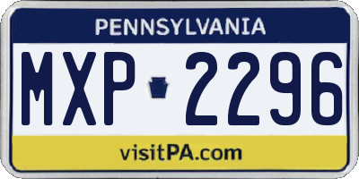 PA license plate MXP2296