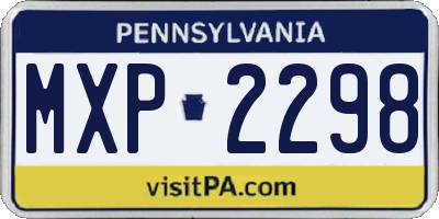 PA license plate MXP2298