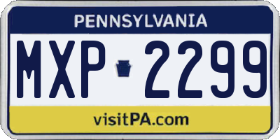 PA license plate MXP2299