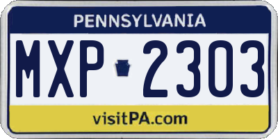 PA license plate MXP2303