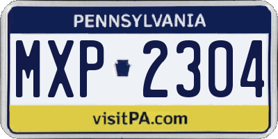 PA license plate MXP2304
