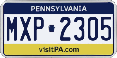 PA license plate MXP2305