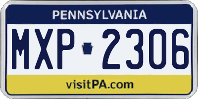 PA license plate MXP2306