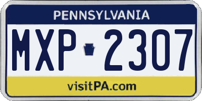 PA license plate MXP2307