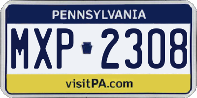 PA license plate MXP2308