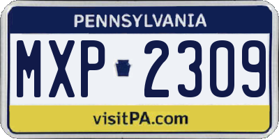 PA license plate MXP2309