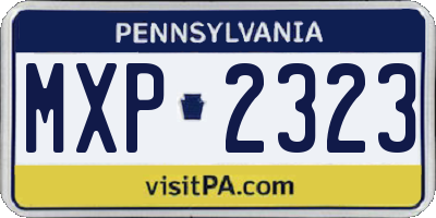 PA license plate MXP2323