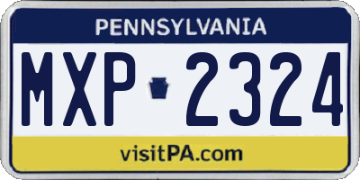 PA license plate MXP2324