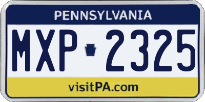 PA license plate MXP2325