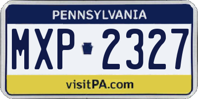 PA license plate MXP2327