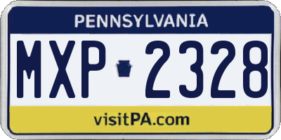PA license plate MXP2328