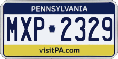 PA license plate MXP2329
