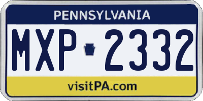 PA license plate MXP2332
