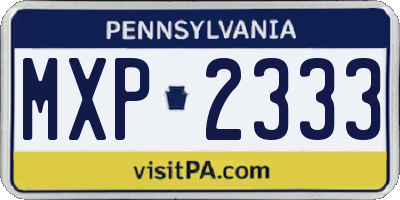 PA license plate MXP2333