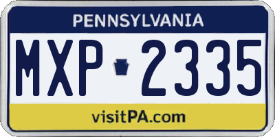 PA license plate MXP2335