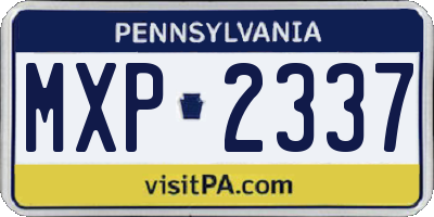 PA license plate MXP2337